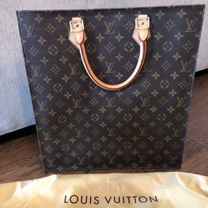 Auth LOUIS VUITTON Sac Plat Tote